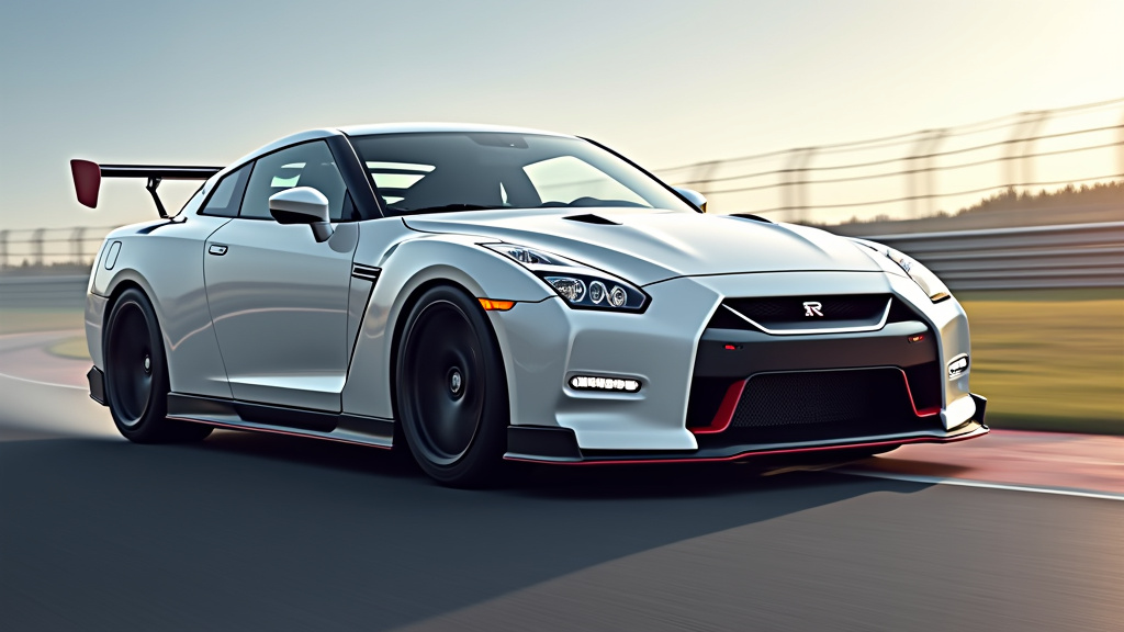 Nissan GT-R Nismo en action sur un circuit de course
