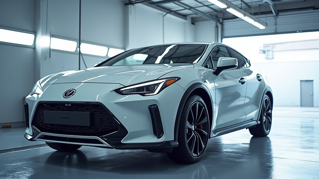 Voiture avec une protection céramique en cours de lavage, montrant l