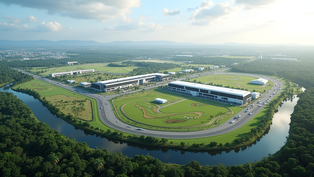 Vue aérienne du Circuit International de Buriram en Thaïlande