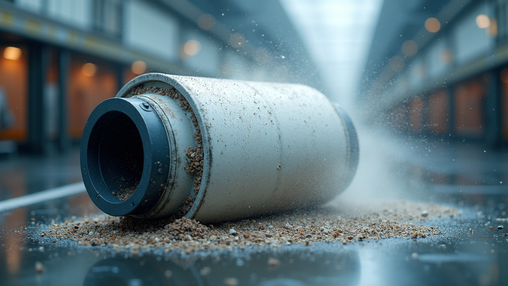 Filtre à air diesel encrassé par la poussière et les débris