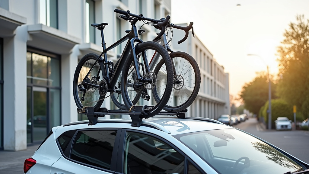 Fixation de vélos sur un porte-vélo de toit avec barres transversales