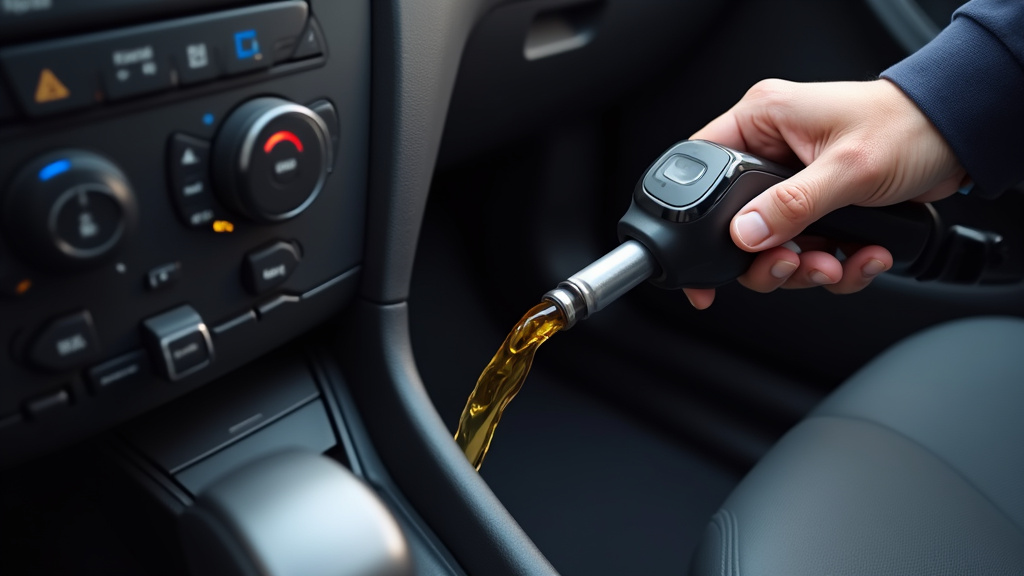 Main vérifiant le niveau d’huile d’une voiture à l’aide de la jauge située sous le capot