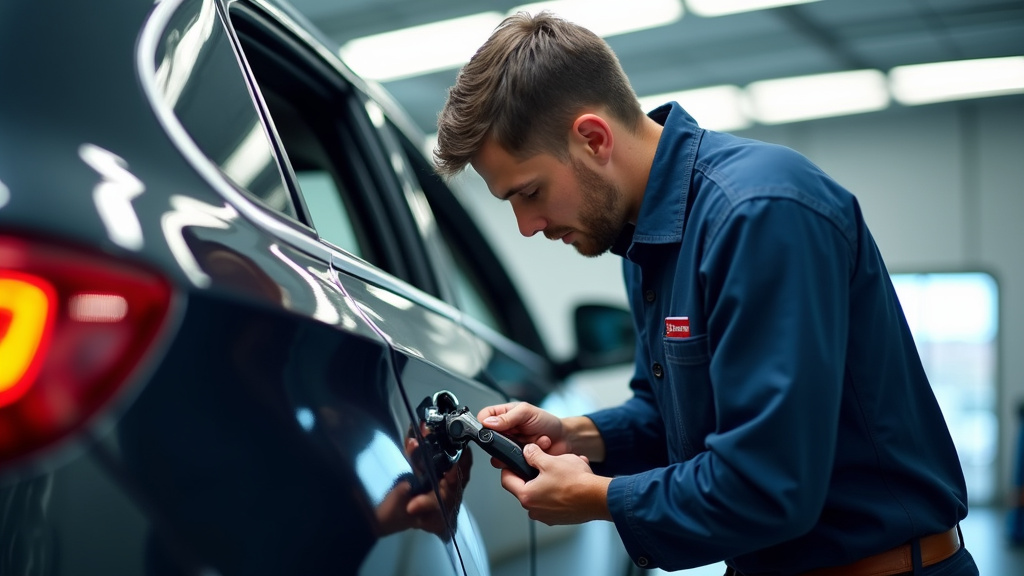 Mécanicien effectuant un entretien régulier sur une voiture
