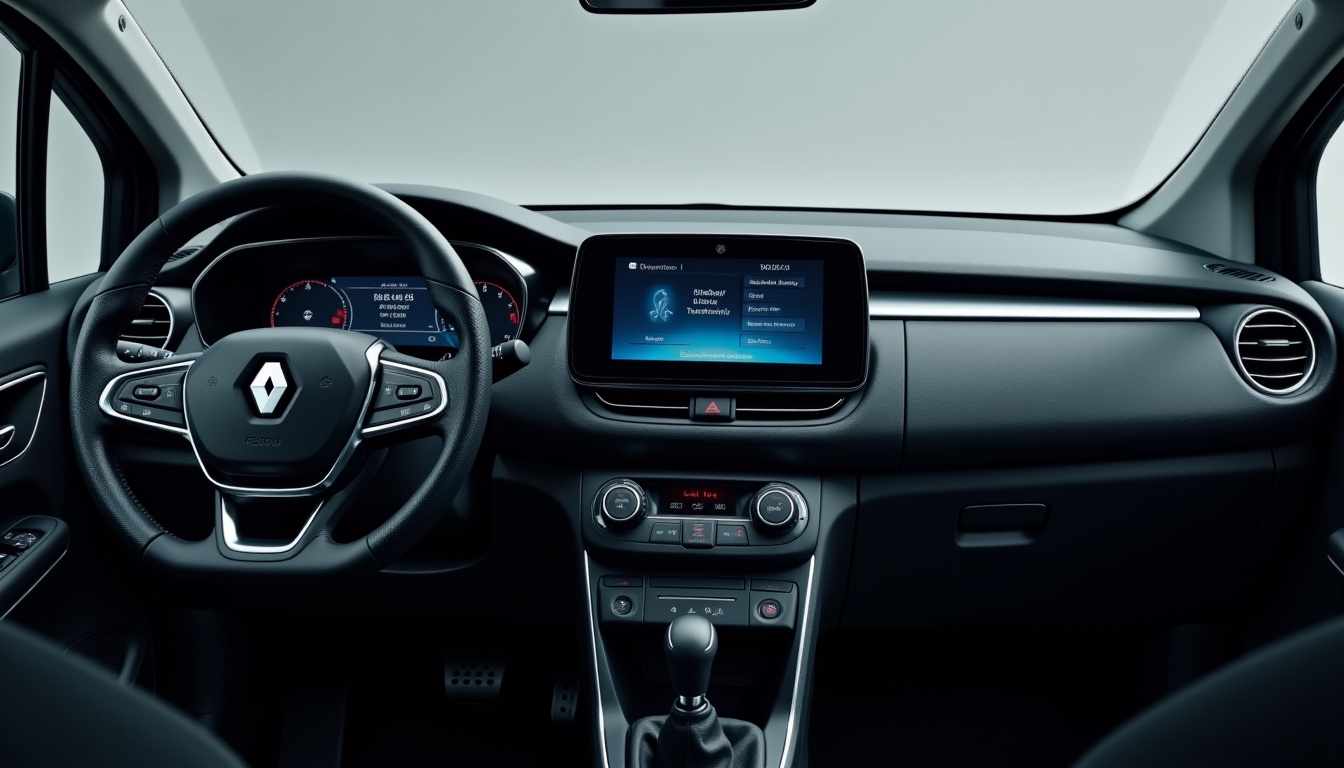 Tableau de bord du Renault Scenic E-Tech électrique avec écran OpenR Link allumé