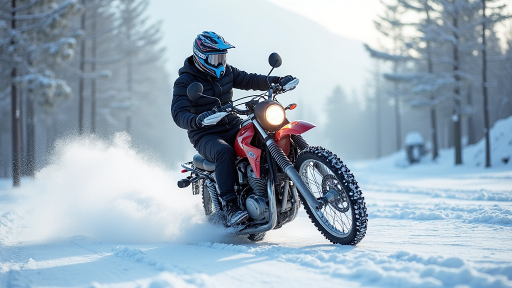 Tour de cou polaire en hiver, utilisé par un motard dans des conditions froides