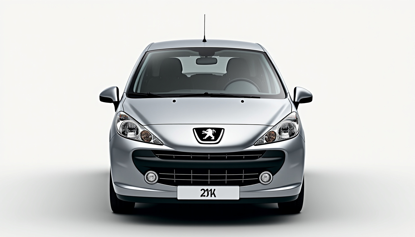 Vue avant de la Peugeot 207 avec boîte automatique, modèle 2007-2012