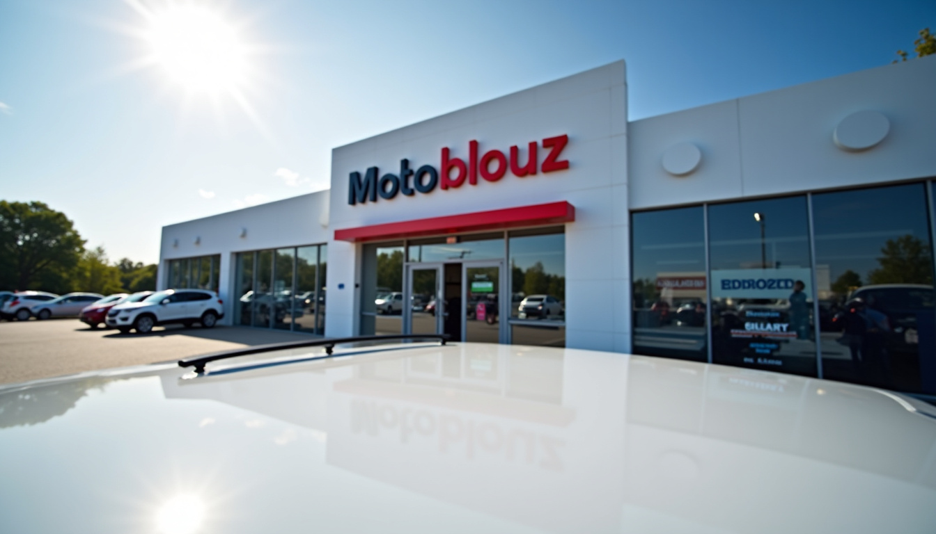 Vue extérieure du magasin Motoblouz à Carvin, montrant l