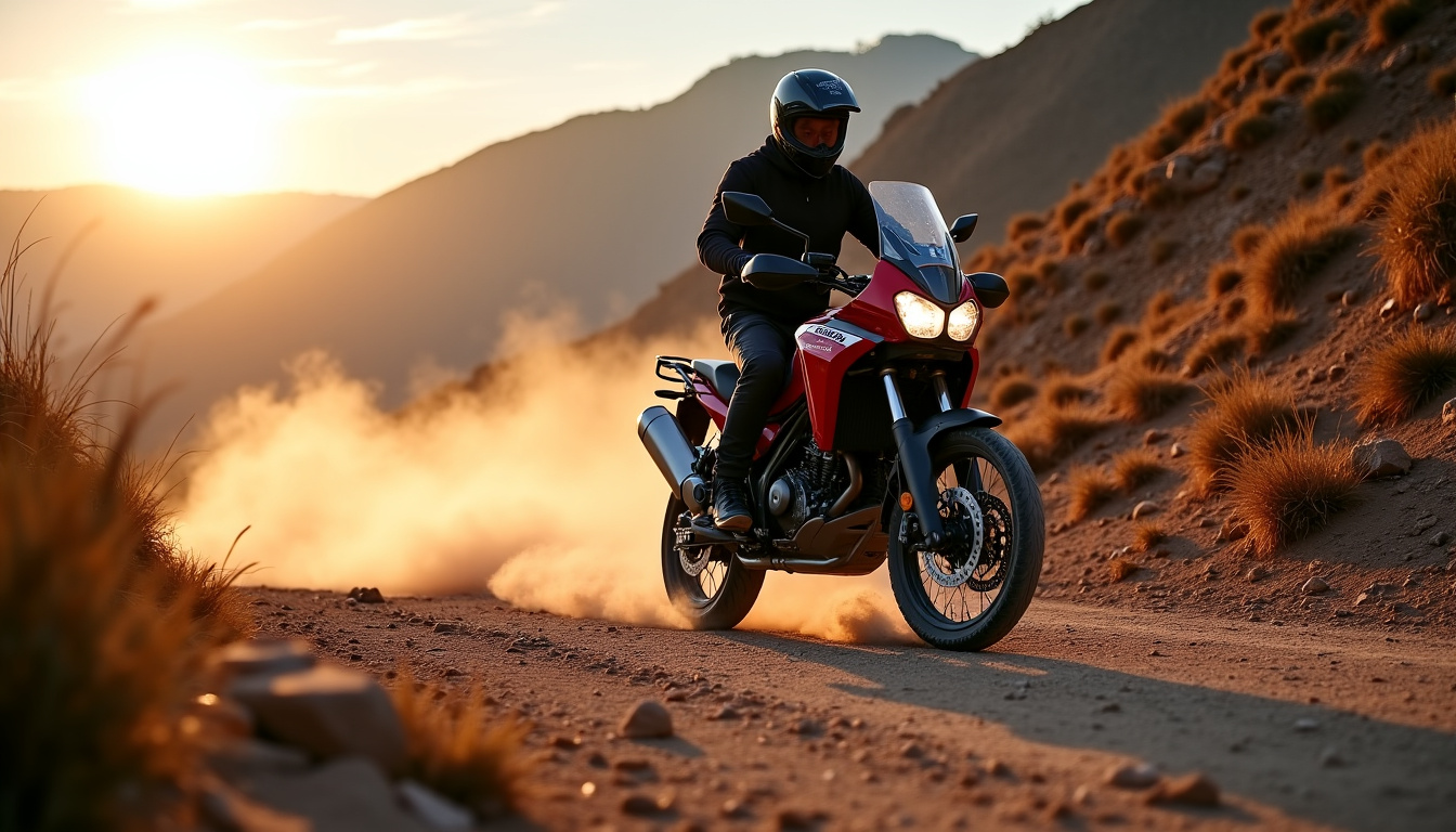 Honda Africa Twin 2026 en pleine action sur un terrain accidenté