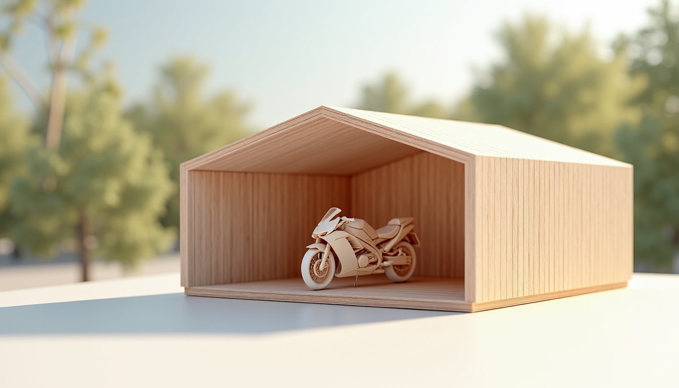 Abris moto en ossature bois avec bardage personnalisé