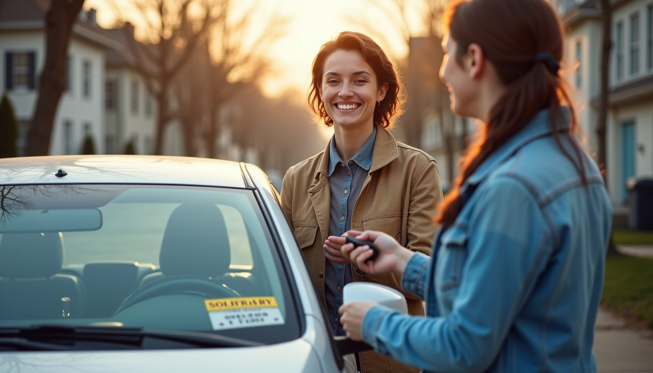 Bénéficiaire recevant les clés d