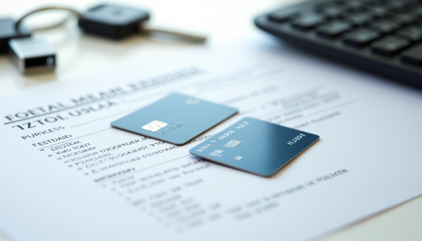 Carte bancaire posée sur un contrat de location de voiture avec clés et documents