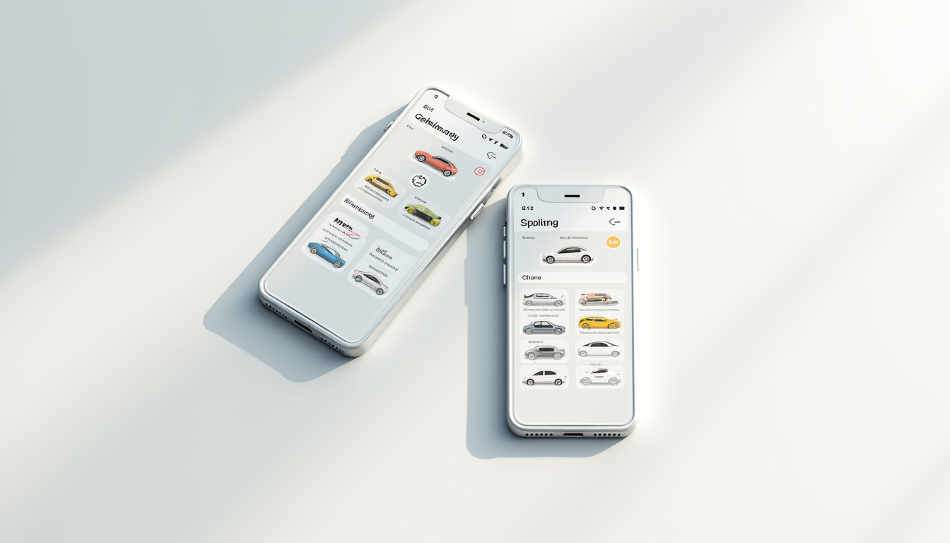Comparaison visuelle entre les interfaces des applications Turo et Getaround