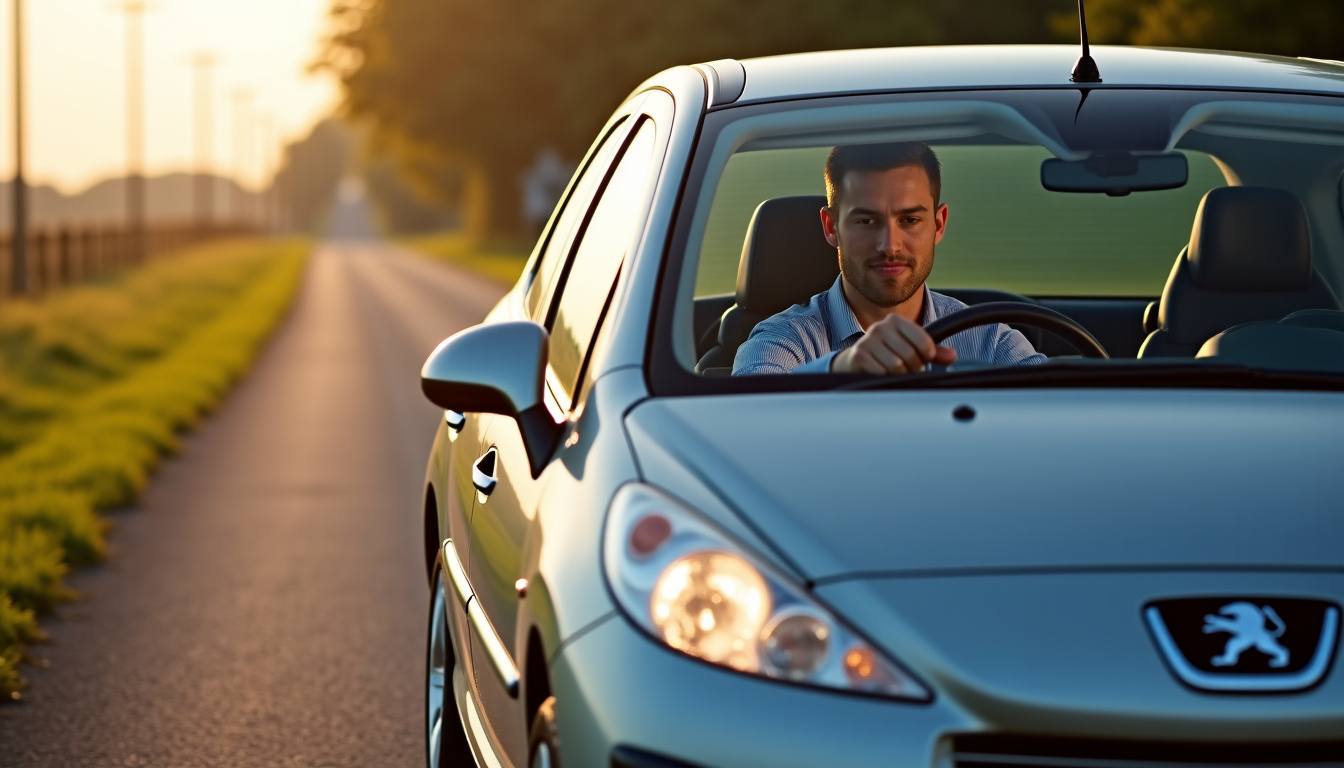 Conducteur effectuant un essai routier d