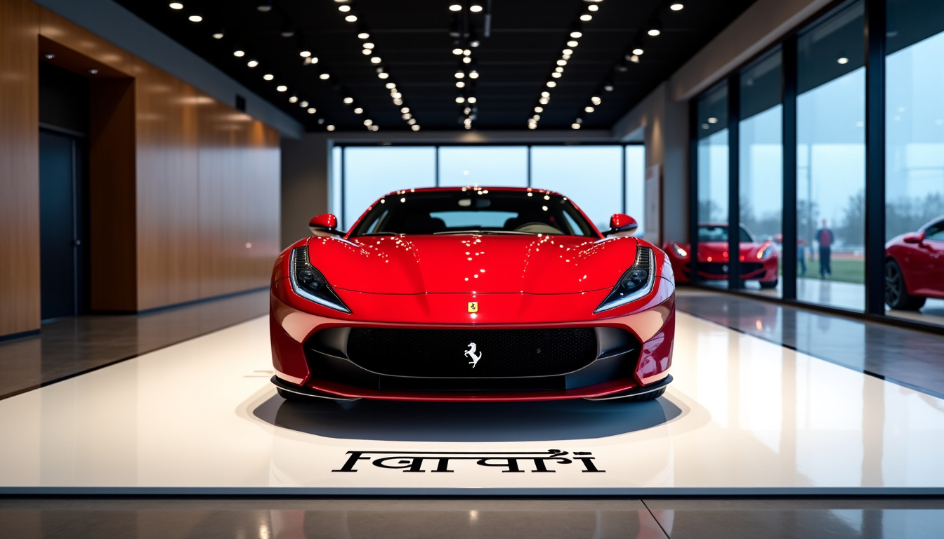 Ferrari SF90 Stradale exposée dans un concessionnaire Charles Pozzi