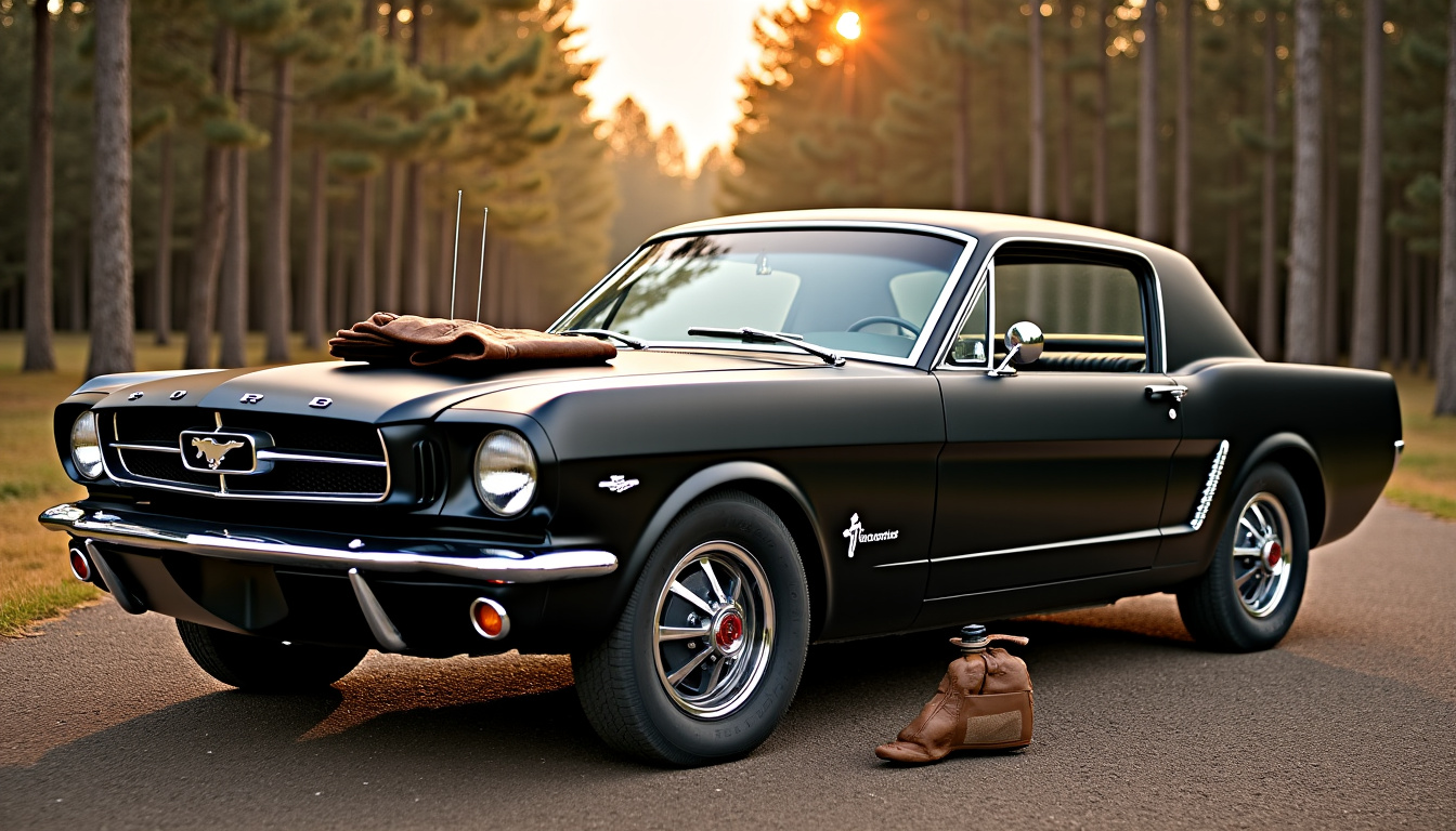 Mustang vintage des années 60 en cours d