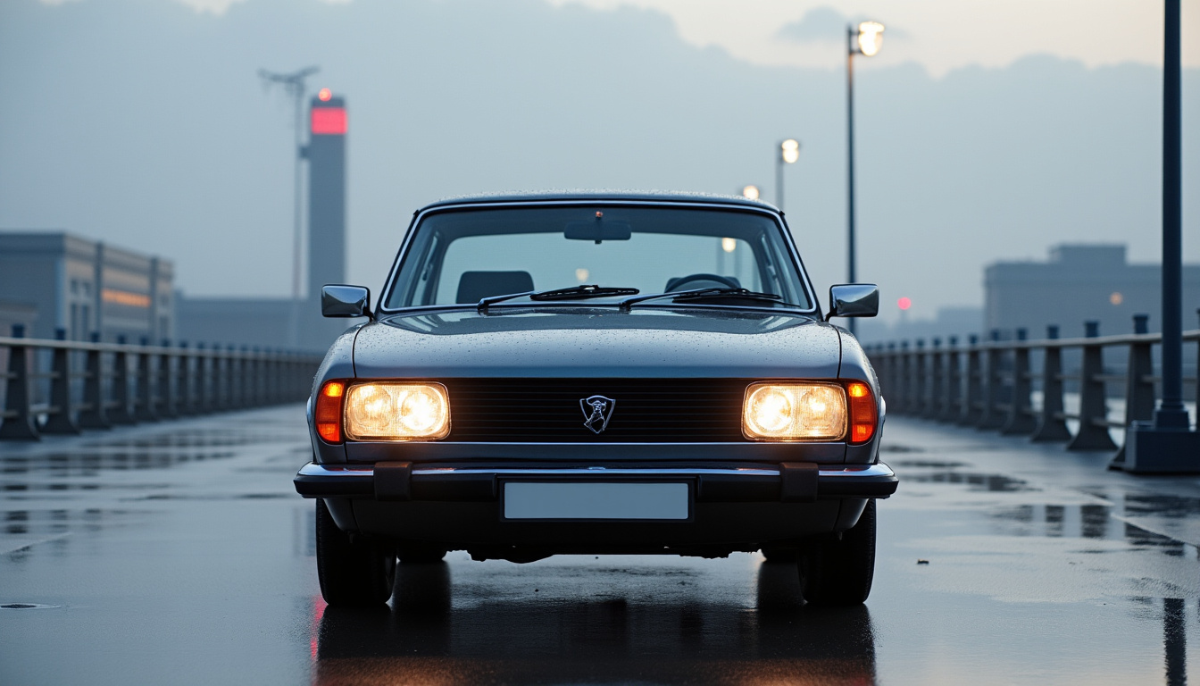 Peugeot 505 Sedan de face, montrant les lignes élégantes dessinées par Pininfarina
