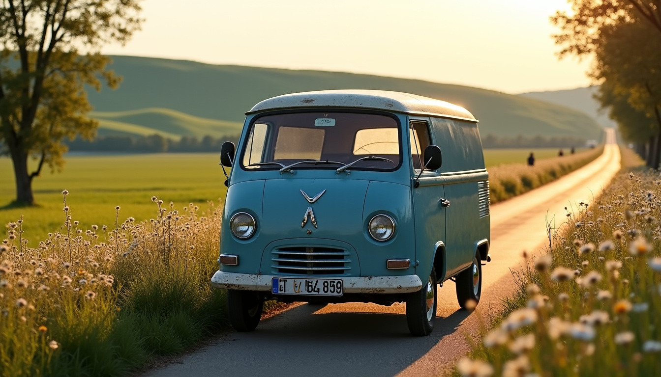 Renault Express ancien modèle garé en bord de route, illustrant sa présence sur le marché de l
