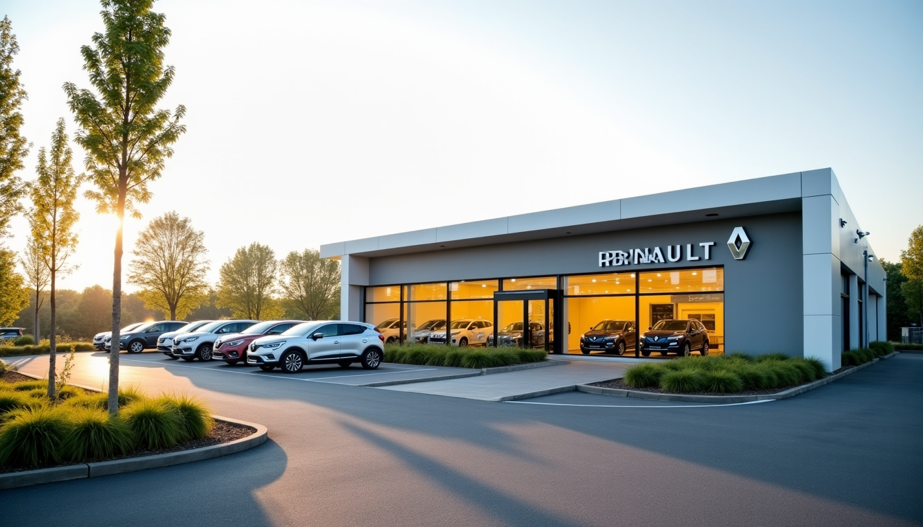 Vue extérieure de la concession Renault à La Tour-du-Pin située sur la route de Lyon