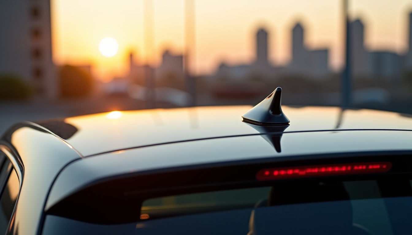 Antenne requin posée sur le toit d