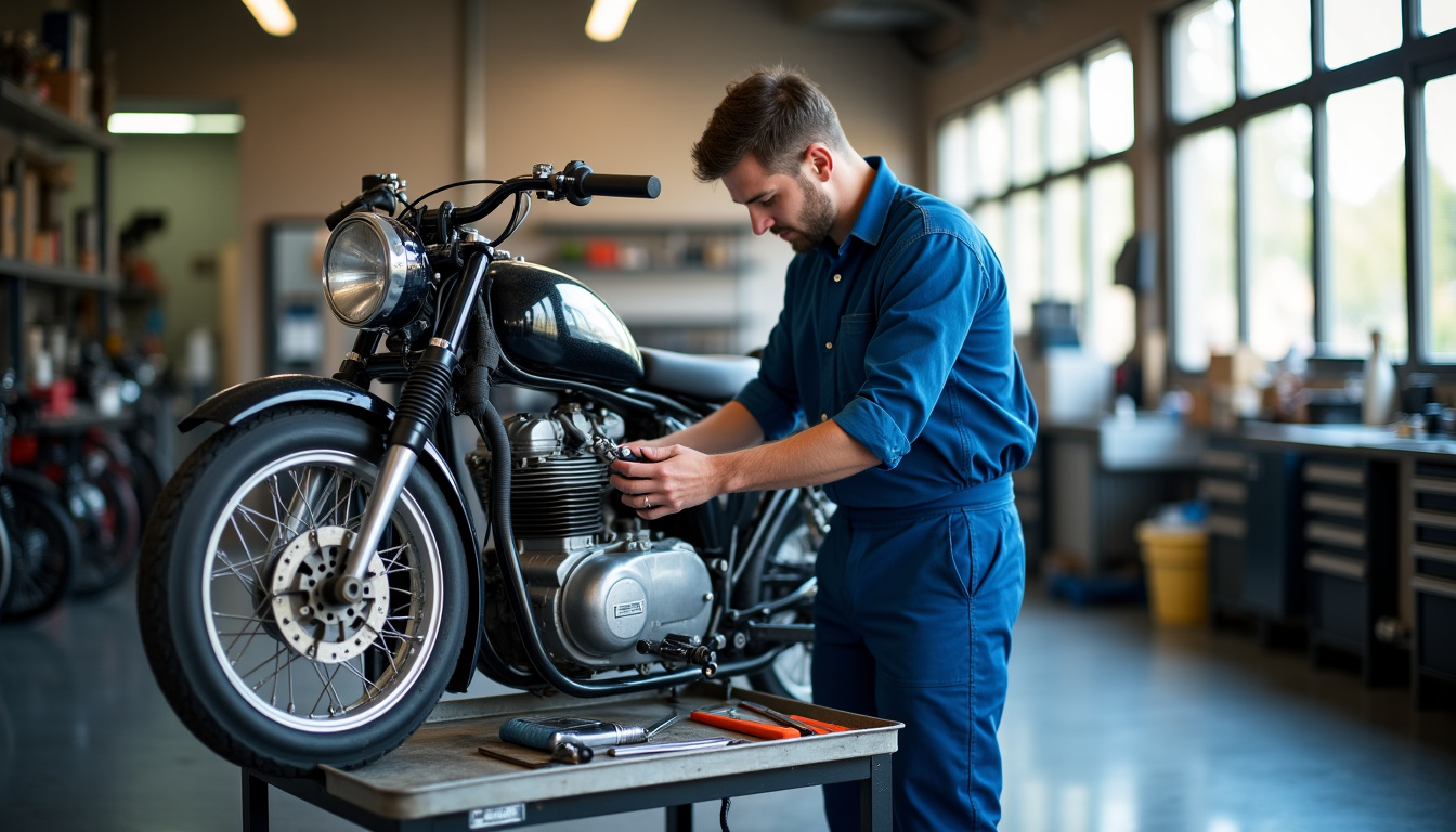 Atelier de réparation mécanique pour motos à Mortrée