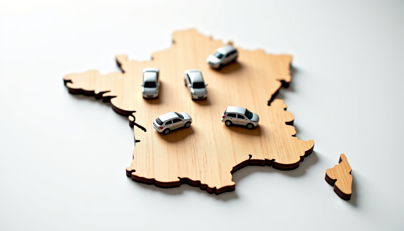 Carte de France illustrant les départements couverts par les voitures radars privées