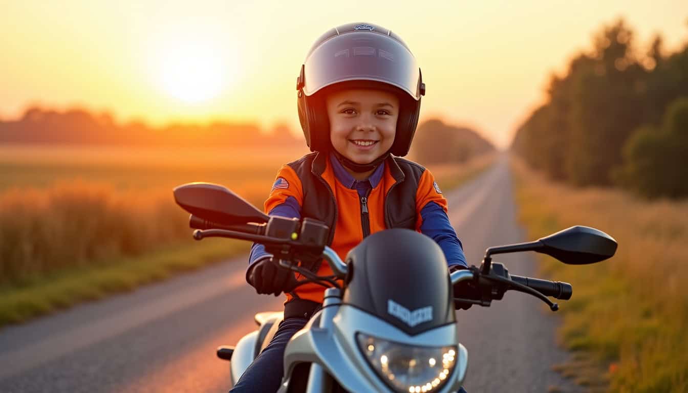 Jeune motard en train d