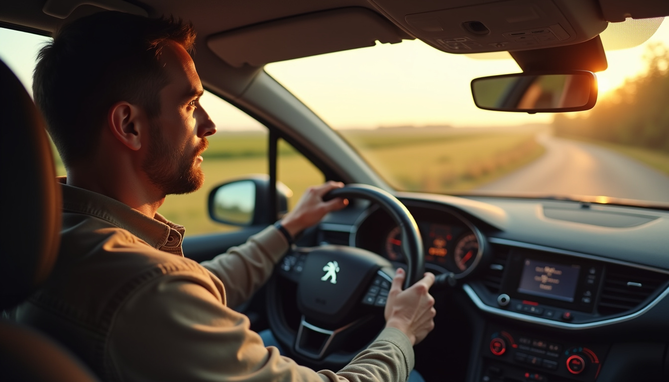 Conducteur effectuant un essai routier d