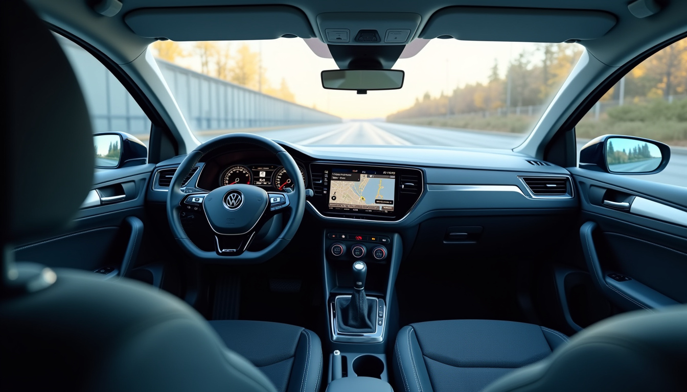Intérieur de la Volkswagen Polo avec tableau de bord digital