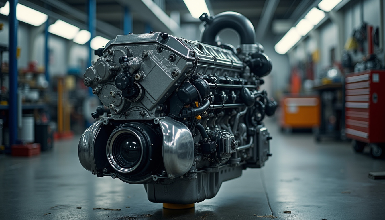 Moteur 2.0 dCi du Renault Trafic III en vue rapprochée dans un atelier