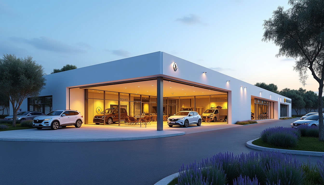 Vue extérieure de la concession Renault située au 1580 Route de Grasse, Antibes