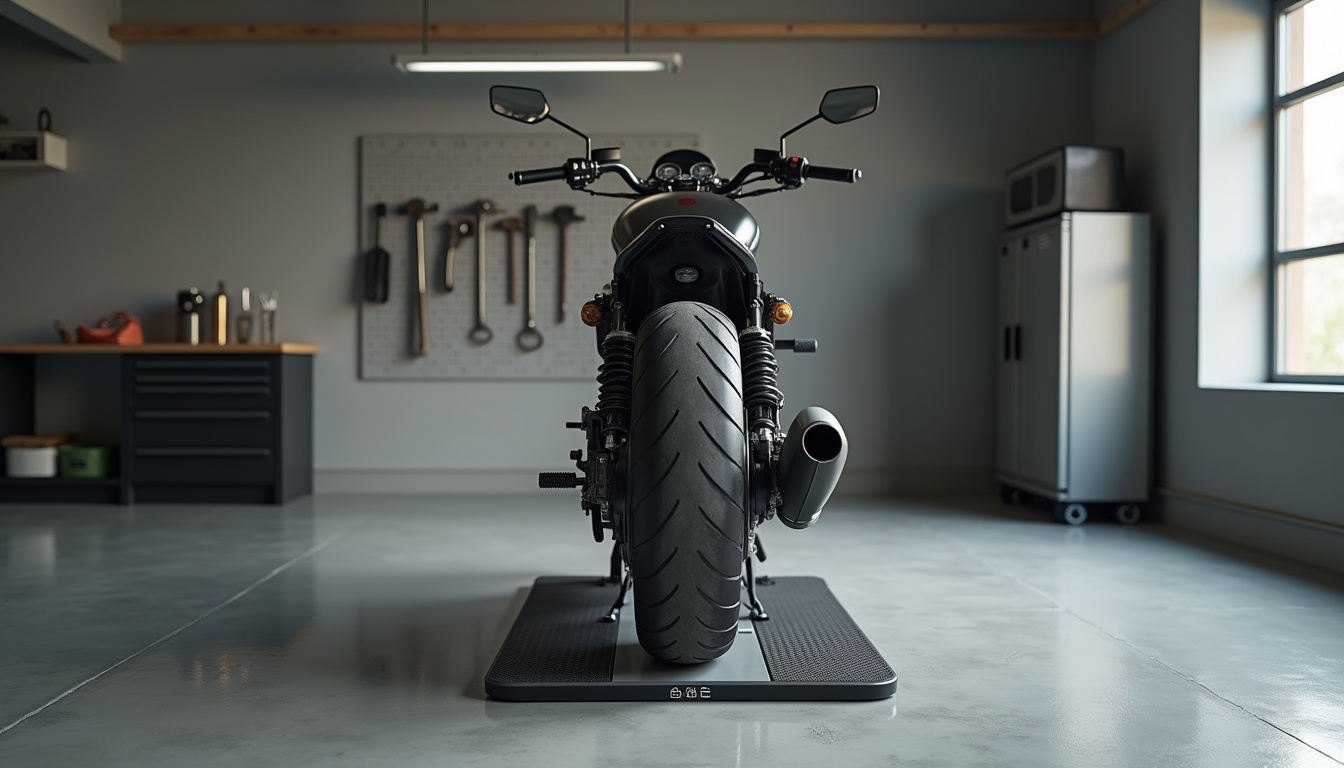 Installation d'un chariot de rangement moto dans un garage privé