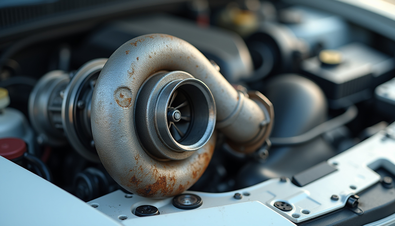 Turbocompresseur du moteur 1.6 HDi de Peugeot montrant les signes de surchauffe
