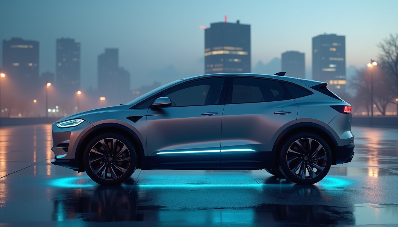 SUV électrique avec représentation du poids de la batterie lithium-ion