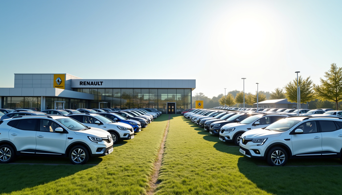 Vue d'ensemble du parc de voitures d'occasion chez Renault Compiègne