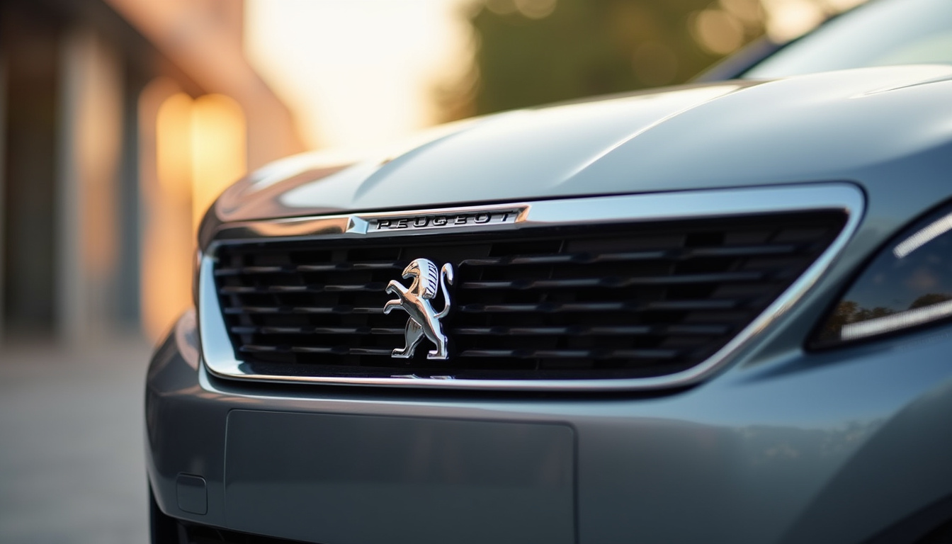 Peugeot 308 équipée du nouveau logo blason sur la calandre
