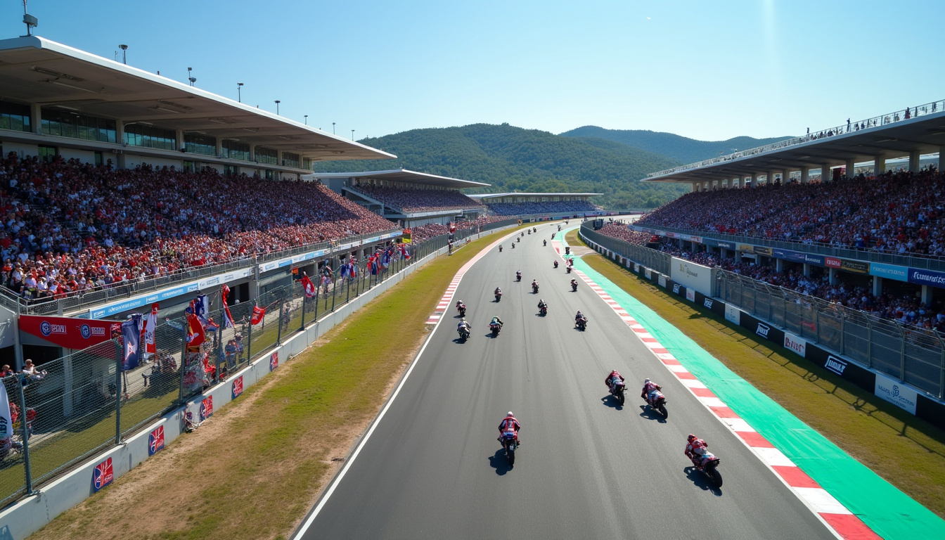 Vue aérienne du Circuit of The Americas à Austin pendant une course MotoGP