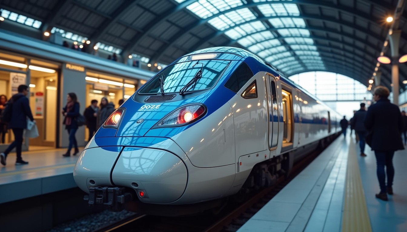 Train Eurostar à la gare de Paris Nord prêt au départ pour Londres