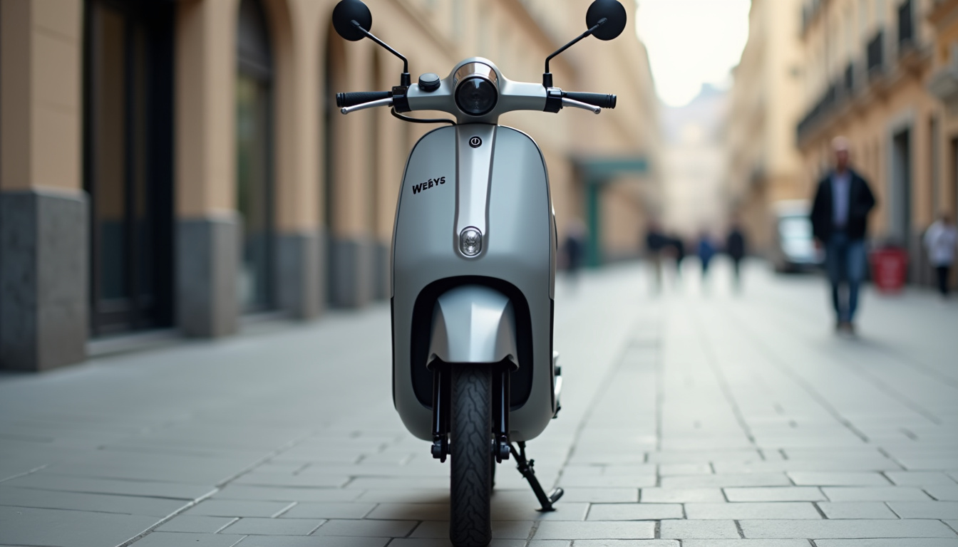 Vue rapprochée du design épuré de la Vmoto Stash, inspiré par le style européen